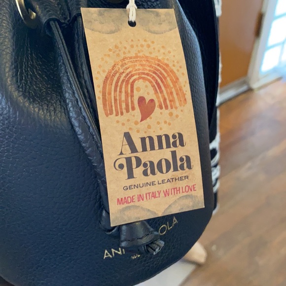 Anna Paola Bags Anna Paola Leather Round Black Bag Purse Nwt Poshmark